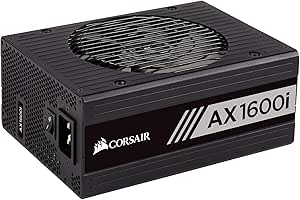 Corsair AXi Series, AX1600i, 1600 Watt, 80+ Titanium Certified, Fully Modular - Digital Power Supply