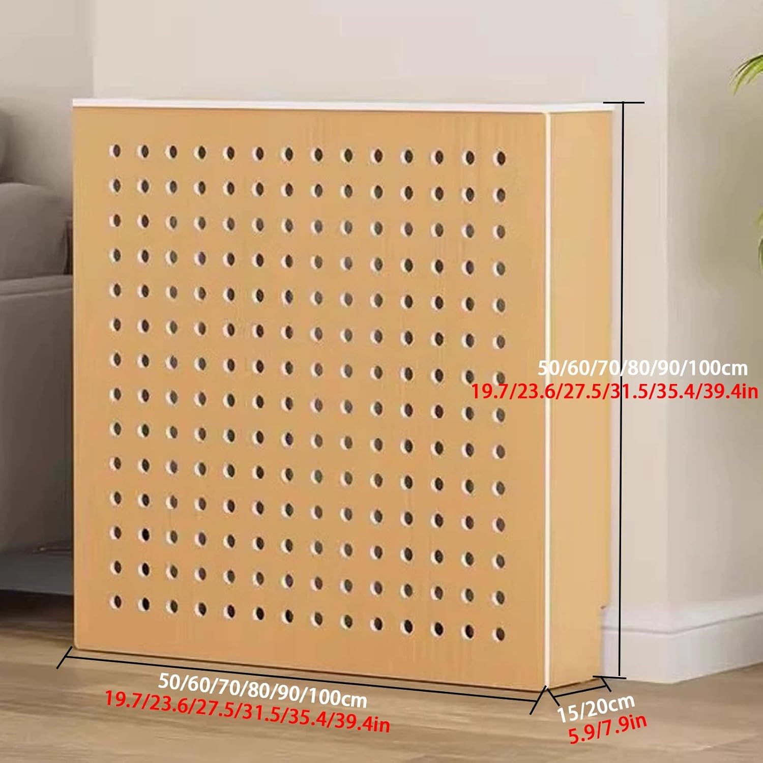Radiator Cover, Radiator Protective Cover, Heating Cabinet Shelf Bathroom Floor Cabinet, Pipe Valve Privacy Barrier, Living Room Bedroom Hallway Decorative Cabinet(L50xH80xW15cm)