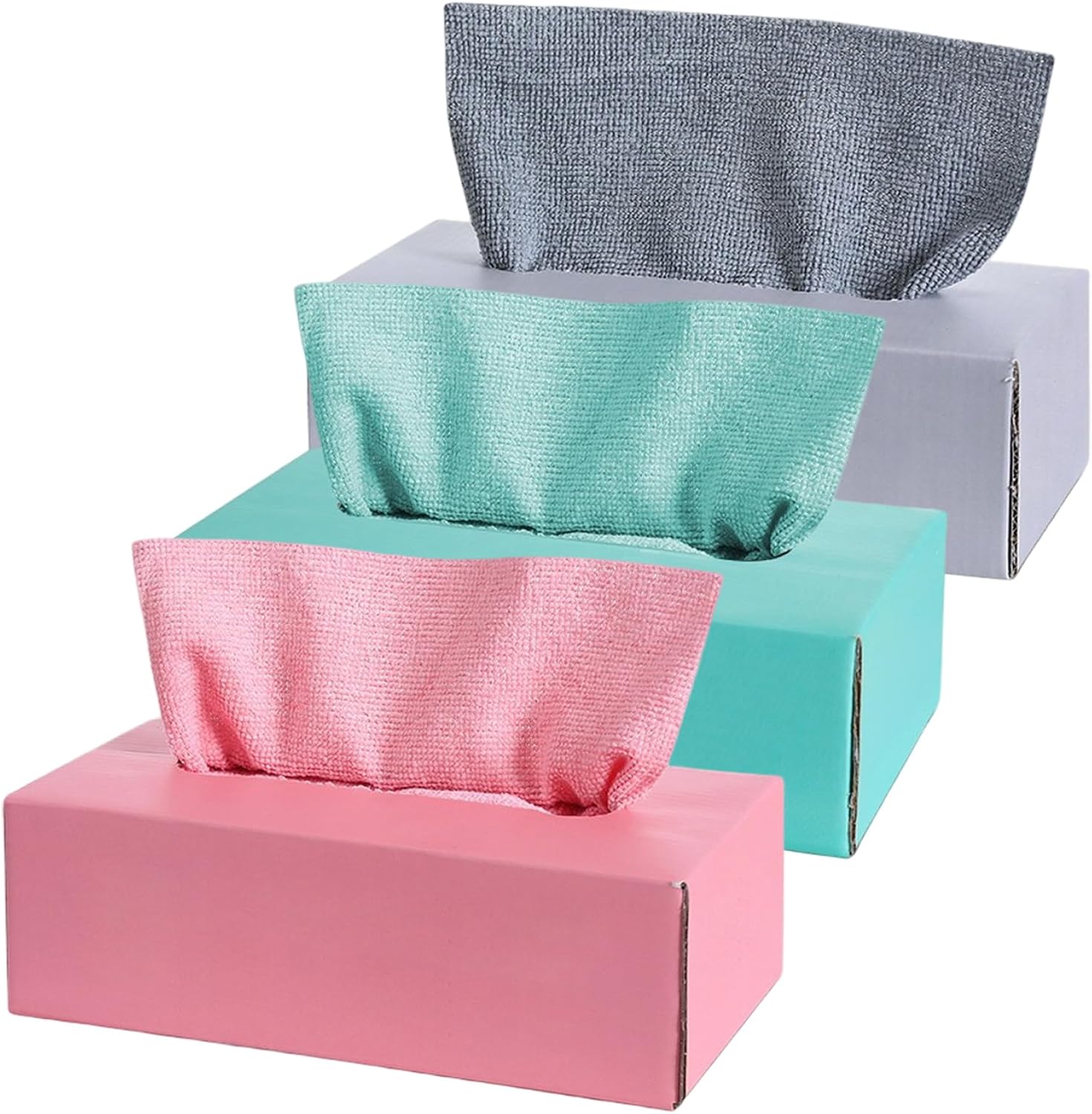 Disposable Cleaning Cloths, 60-Pack Disposable Microfiber Cleaning Cloths, Reusable Microfiber Rags - 3 Color-Coded Boxes (20 Counts Each), Wet & Dry Multi-Surface for Kitchen Cleani