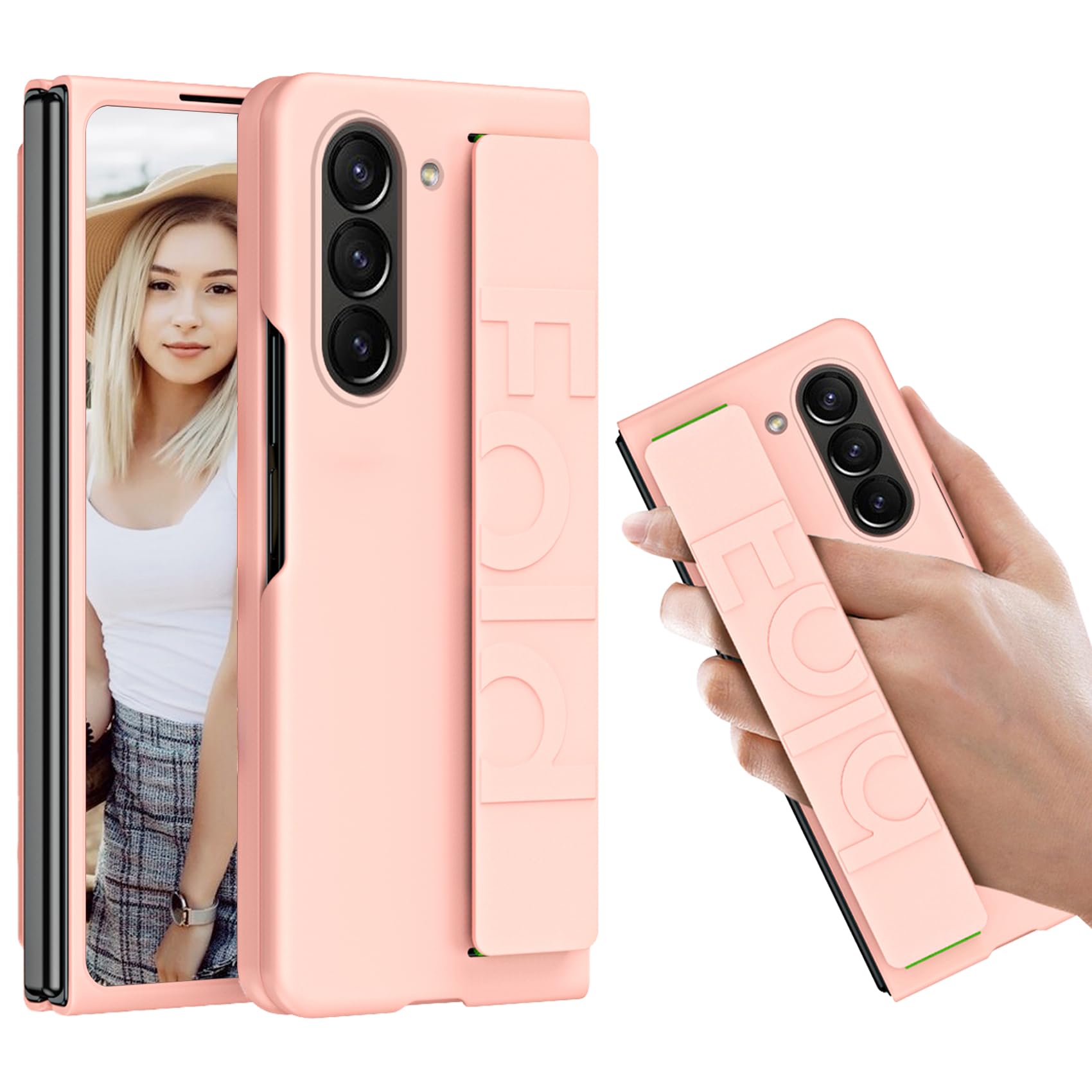 CCSamll for Samsung Galaxy Z Fold 6 Case with Wrist Strap, Slim & Lightweight Design Shockproof Protective Phone Cover Case with Stretch Wristband for