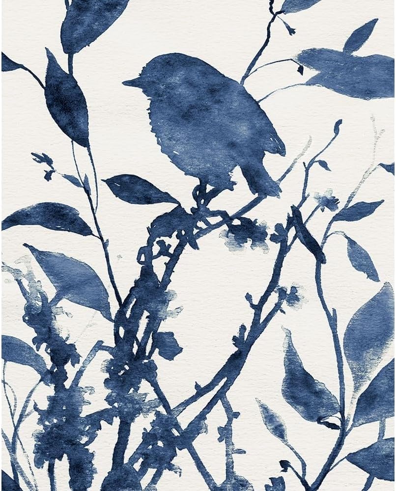 ArtDirect Robinson, Carol 28x34 XL Gold Ornate Framed and Double Matted Museum Art Print Titled Bluebird Silhouette II (25_46581)