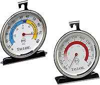 Taylor Classic Series Large Dial Thermometer for Freezer, Refrigerator & Oven - Easy-Read Stainless Steel, -20°F to 600°F