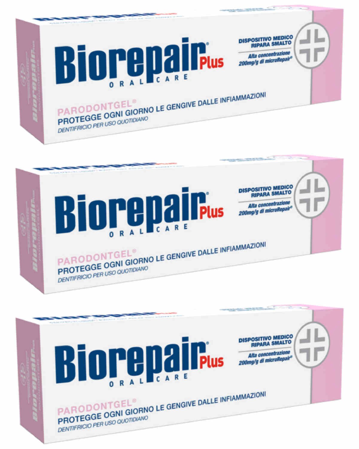 Biorepair Parodontgel® Daily Toothpaste - 2.54 Fluid Ounces (75ml) Tubes (Pack of 3) [ Italian Import ]