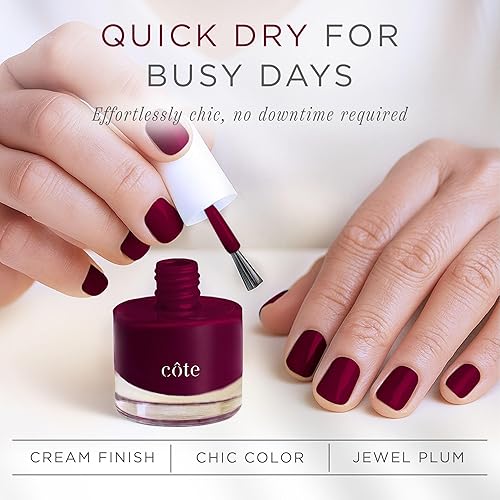 Miniatura 2 de Côte Beauty's Sangria, esmalte de uñas natural ciruela, acabado suave y crema, tono de joya, esmalte de uñas de larga duración, resistente a las