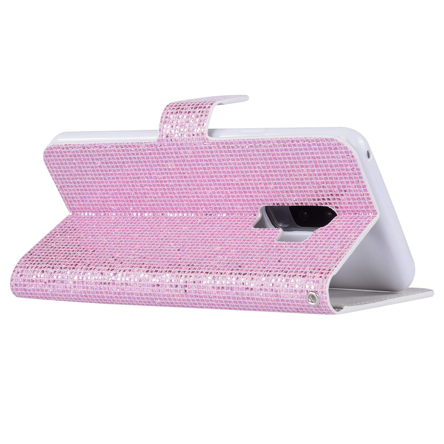 Custodia a portafoglio con strass compatibile con OPPO Reno9 Pro 5G (PGX110), cavalletto e porta carte di credito