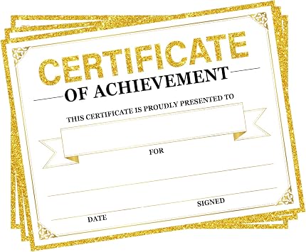 30 Pieces Certificate of Achievement Student Awards Certificates Paper Month Certificates 8.5 x 11 Inch Gold