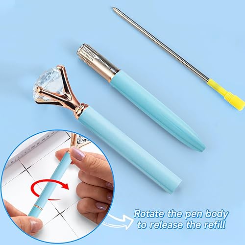 Miniatura 5 de Bolígrafos elegantes para mujer, 6 piezas de bonitos bolígrafos azules de punta redonda, bolígrafo de tinta negra de 1.0 mm de punta media,