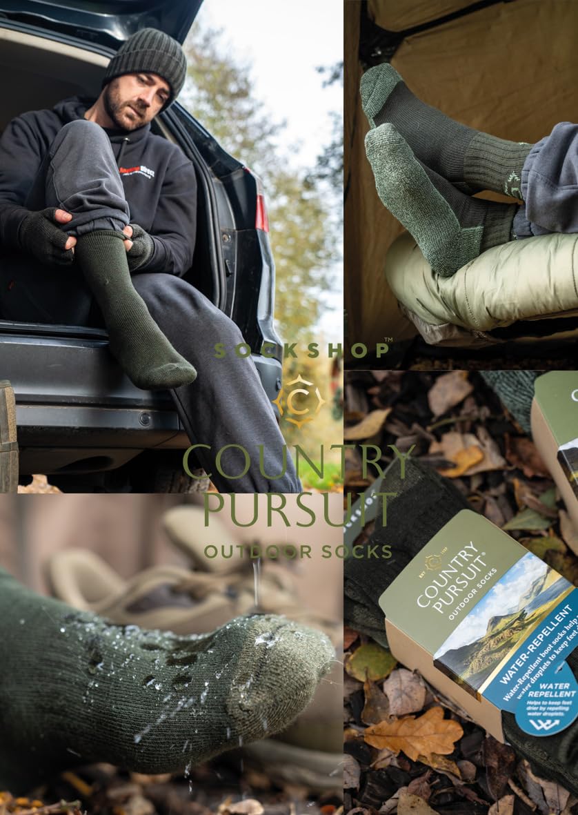 COUNTRY PURSUIT Męskie wodoodporne skarpety – 1 para outdoorowych butów turystycznych, oddychające, wiatroszczelne, trwałe, wygodne dopasowanie na mokrą pogodę - rozmiary 6-8, 9-11 i 12-14