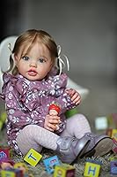 Vista 3 de iCradle - Muñeca Reborn de niña de 24 pulgadas, hecha a mano, de vinilo suave y silicona, muñeca de bebé recién nacida realista, muñeca de bebé