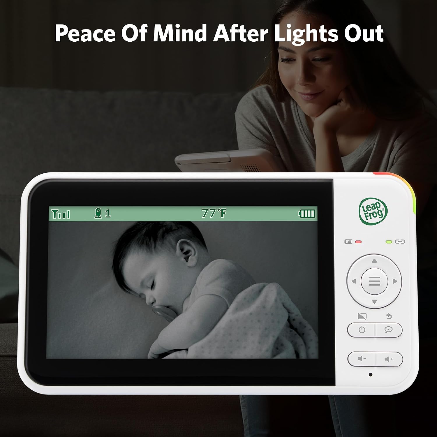 LeapFrog LeapView 360 Baby Monitor, No WiFi, 5” High-Resolution Color LCD, 31-Hour Audio Battery, 360° Pan-Tilt-Zoom Camera, Wall Mount Ready
