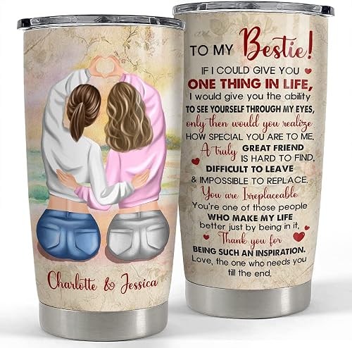 SANDJEST Personalized Tumbler for a Best Friend's Birthday or Christmas Gift