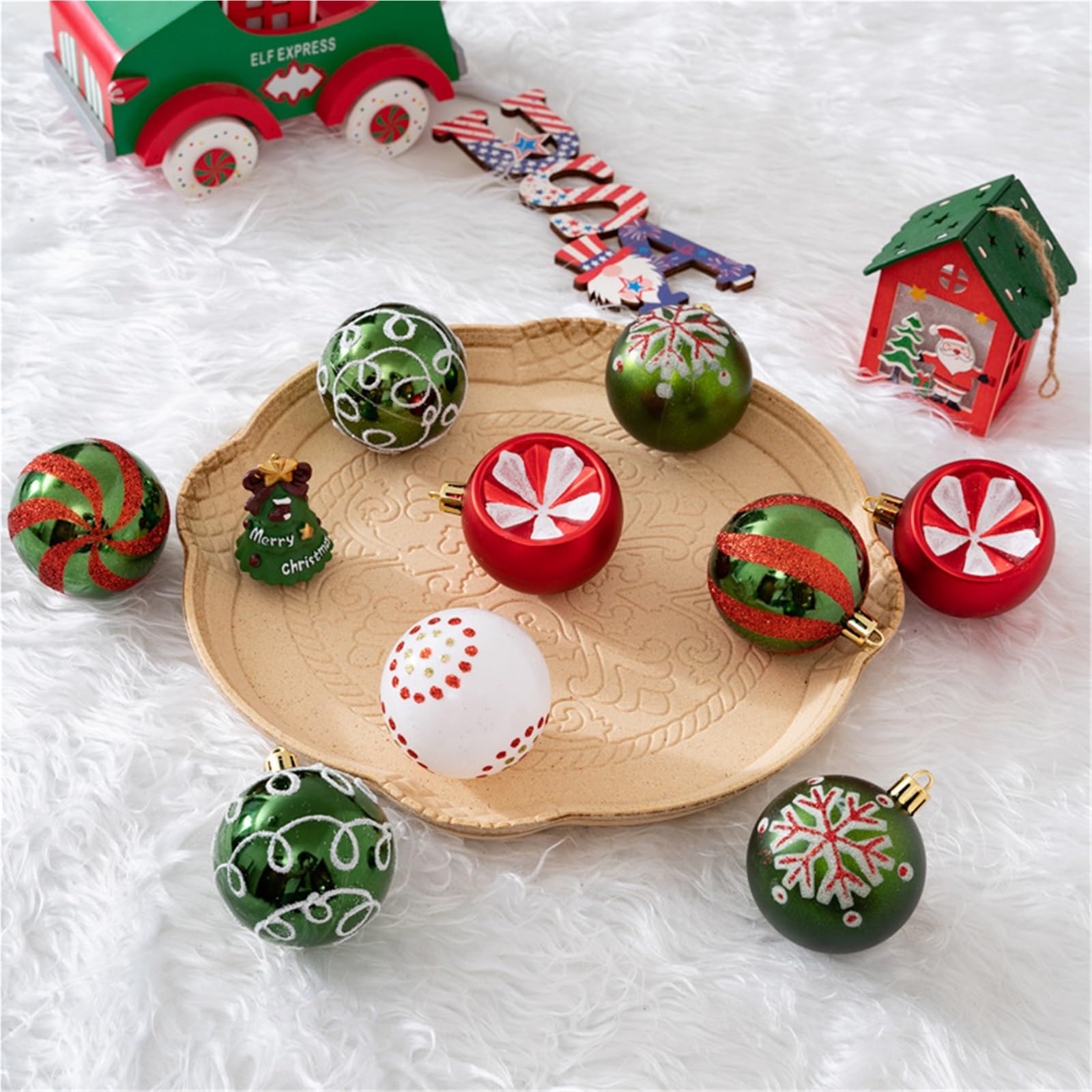 weihnachtsschmuck Weihnachtsschmuck-Set, bruchsicher, Weihnachtsbaumschmuck, Kugel, Großpackung, Elegante Hängeornamente for Weihnachtsbäume, Dekoration Set