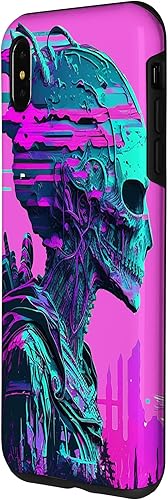 Vista 14 de iPhone 14 Pro Max Cool Retro Alien Sunset Tropical Trippy Vaporwave Sky Art Case