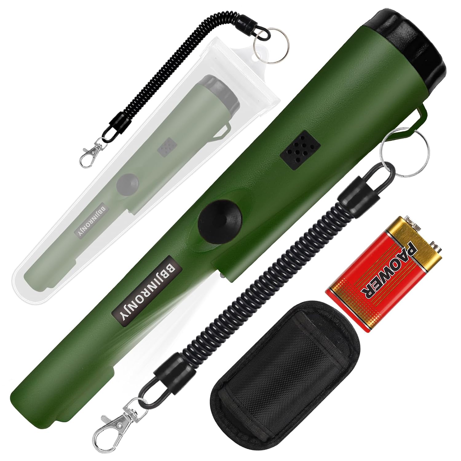 Metallsuchgerät,Metalldetektor Pinpointer für die Metallsuche, Schatzsuche, 360°-Suche nach Goldschätzen mit Gürtel, Holster, LED,Wasserdichten Werkzeugzubehör für Erwachsene…