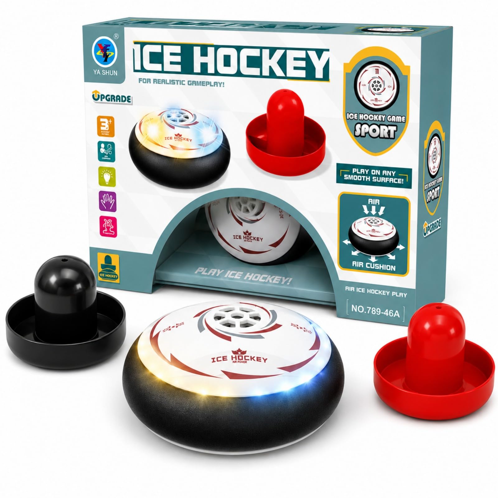 Zolirao Tabletop Air Hockey Game for Kids, LED Hover Puck, 2 Strikers