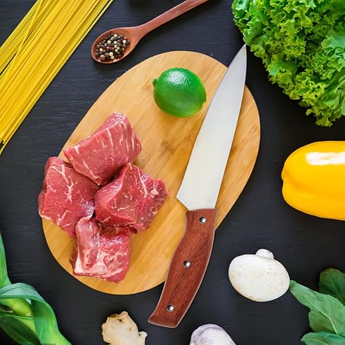 Vista 6 de Zerodeko Kitchen Knife Replacement Handle Wooden Knife Repair Handle Cutter Grip Handle Knife Replacement Accessories Parts with Nuts for Home Dark