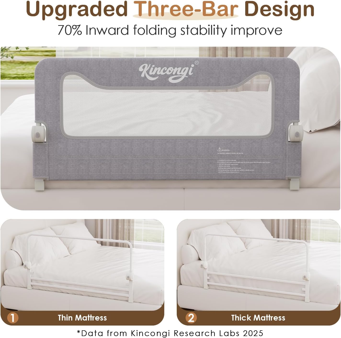 Bed Rail for Toddlers, 47 Inch Swing Down Toddler Bed Rails thumbnail