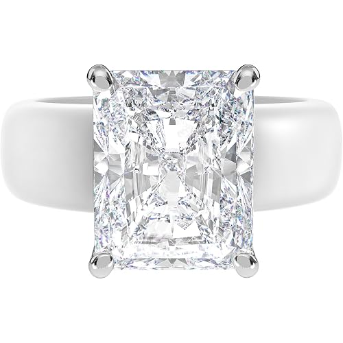 Rinfit Silicone Ring with Stone - Emerald Cut Cubic Zirconia Solitaire Engagement Ring for Women - Rubber Wedding Bands - Patented Design