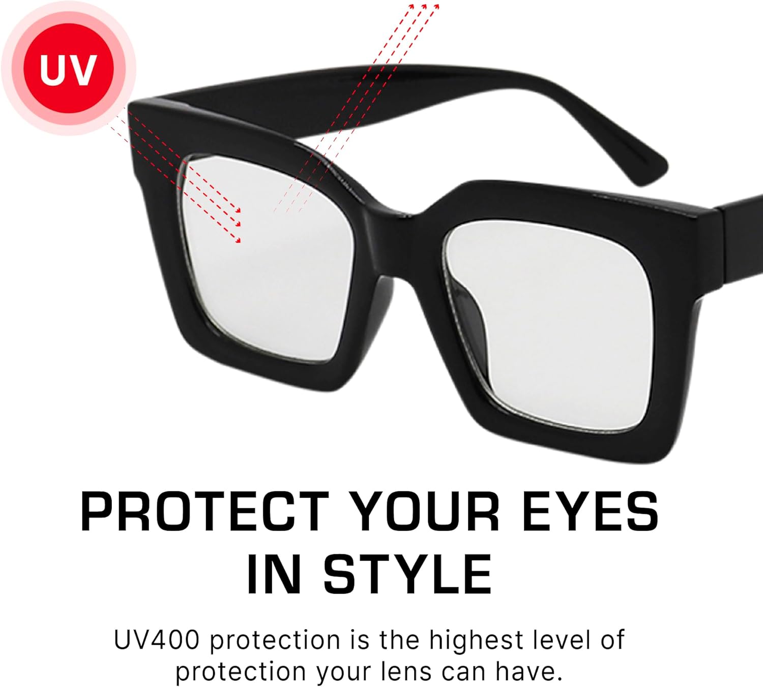 Mad Shade Fashion Optical Glasses for Men & Women, Modern Classic Square Rectangle Clear Lenses, Lightweight Durable Eyewear - Image 6