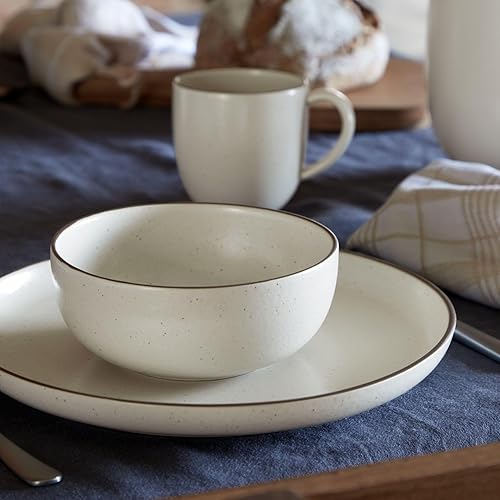 Miniatura 10 de Casafina Plato de cena de cerámica de 11 pulgadas, colección Monterosa, crema y cacao, apto para microondas y lavavajillas, glaseado seguro para