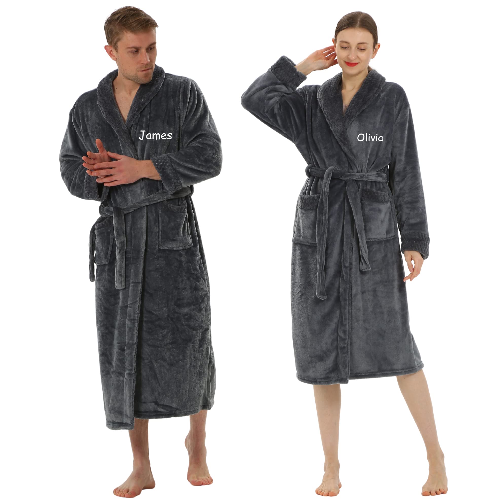 Personalized Couple Plush Velour Robes