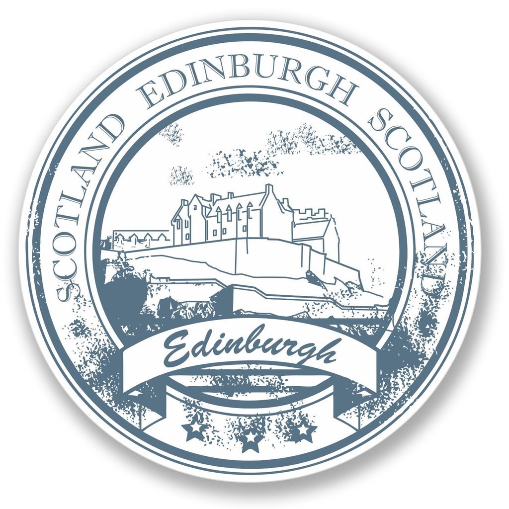 Destinationvinyl Multicolor 2 X 10Cm/100Mm Edinburgh Scotland Vinyl Self Adhesive Sticker Decal Laptop Travel Luggage Car Ipad Sign Fun #4161