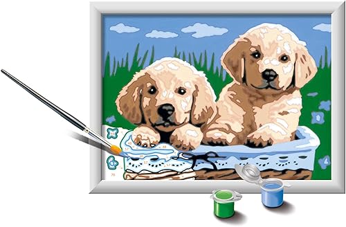 Ravensburger CreArt Cute Puppies - Kit de pintura por números para niños, pintura de artes y manualidades para edades de 7 años en adelante, 9.4 x Ravensburger CreArt Cute Puppies - Kit de pintura por números para niños, pintura de artes y manualidades para edades de 7 años en adelante, 9.4 x