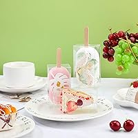 Vista 4 de Patelai Juego de 75 cajas transparentes de helado para tartas, 25 cajas transparentes de PET para helado, contenedor de plástico para dulces, con 50