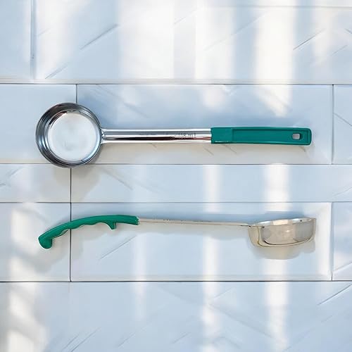 Miniatura 7 de Cuchara de acero inoxidable sólido de 4 onzas para medir y servir cucharas de grado comercial (paquete de 2)