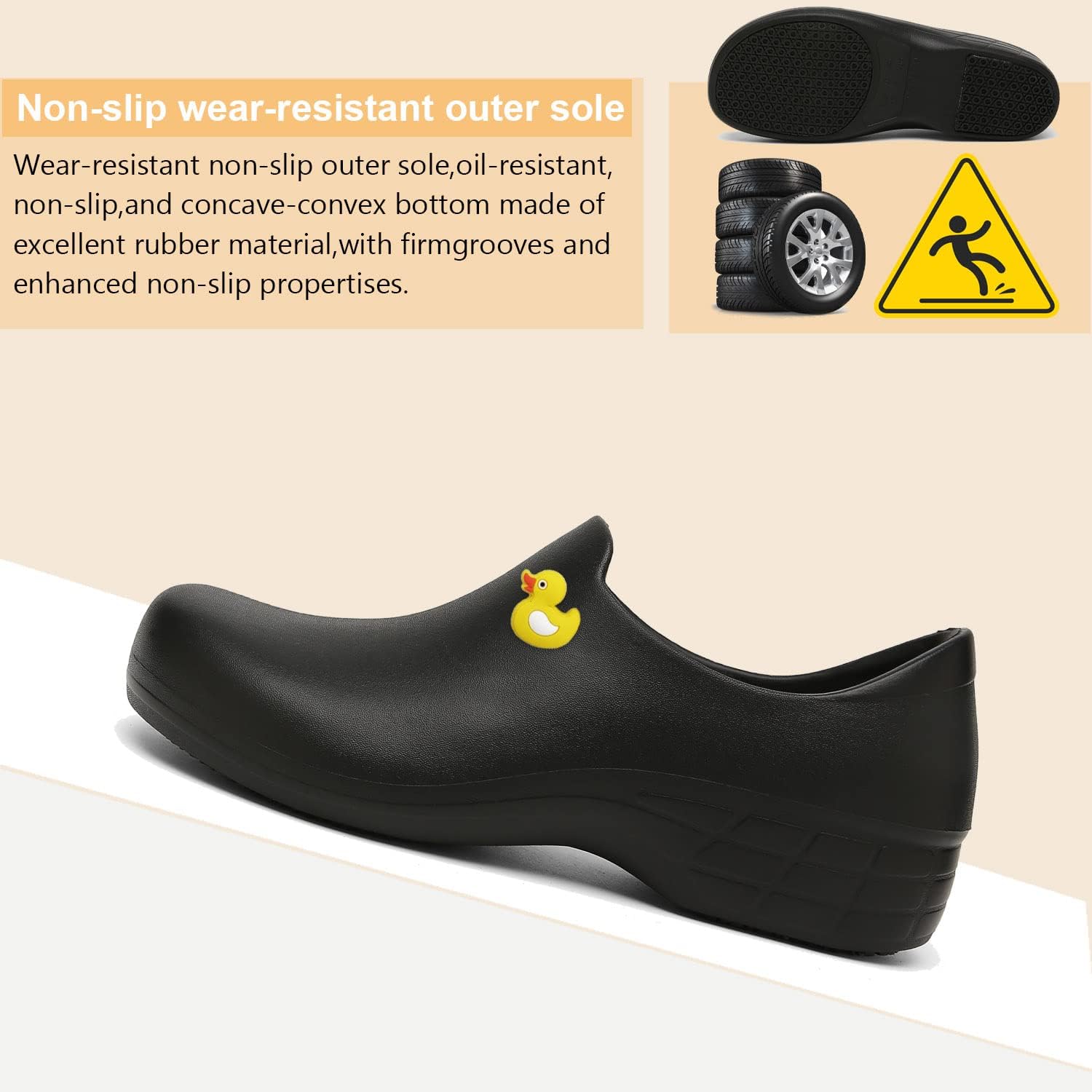 Black Garden Shoes for Women - Professional Oil Water Resistant Nursing Chef Shoes，Non-Slip Safety Working Shoes for Kitchen Garden Hospital