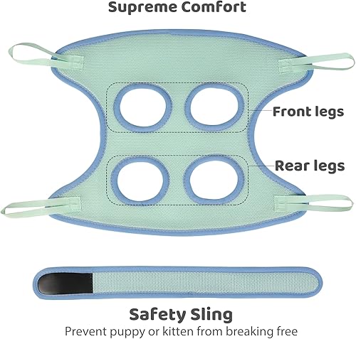 Miniatura 3 de Guzekier Arnés de hamaca de aseo para perros y gatos para perros, arnés para perros para aseo, bolsa de sujeción para hamaca para perros