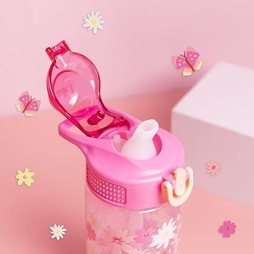 Miniatura 81 de Zak Designs Botella de agua de Paw Patrol, plástico sólido, 16 oz, pajilla, asa, cubierta de boquilla emergente contra fugas