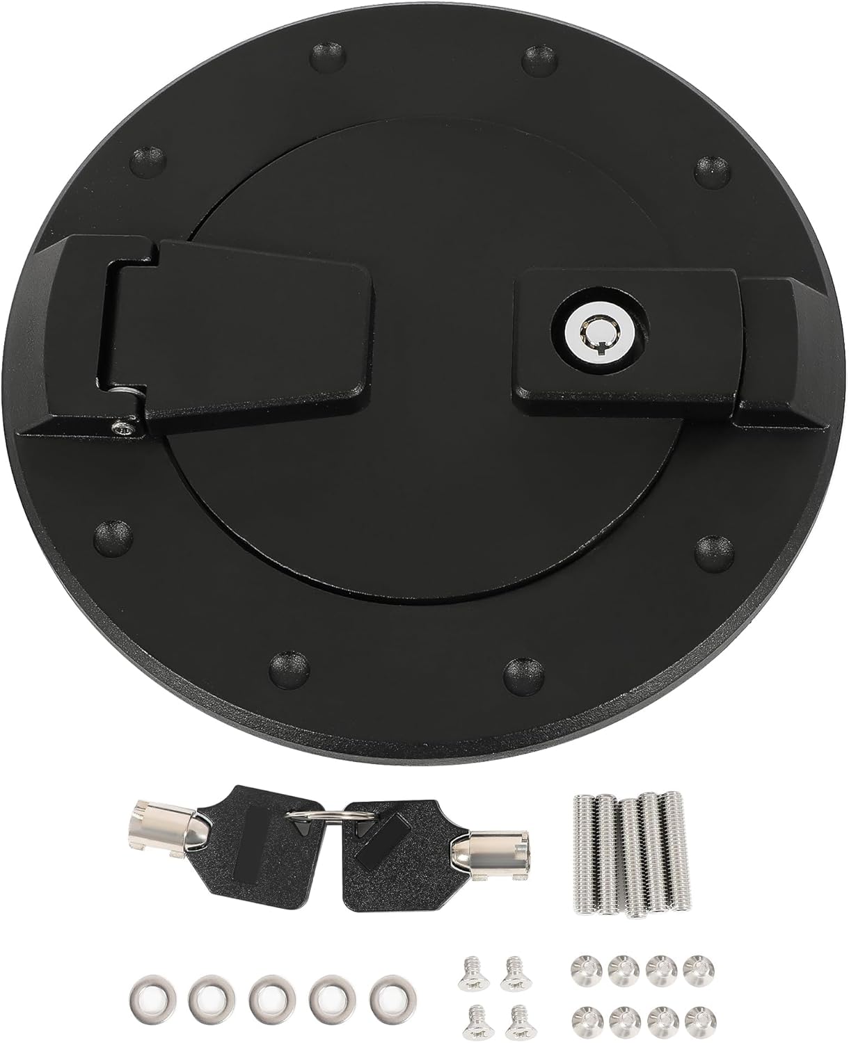 KUAFU Locking Fuel Door Compatible with 2003-2009 Hummer H2 SUV SUT Replacement for 15903412 Gas Tank Cap Cover Aluminum