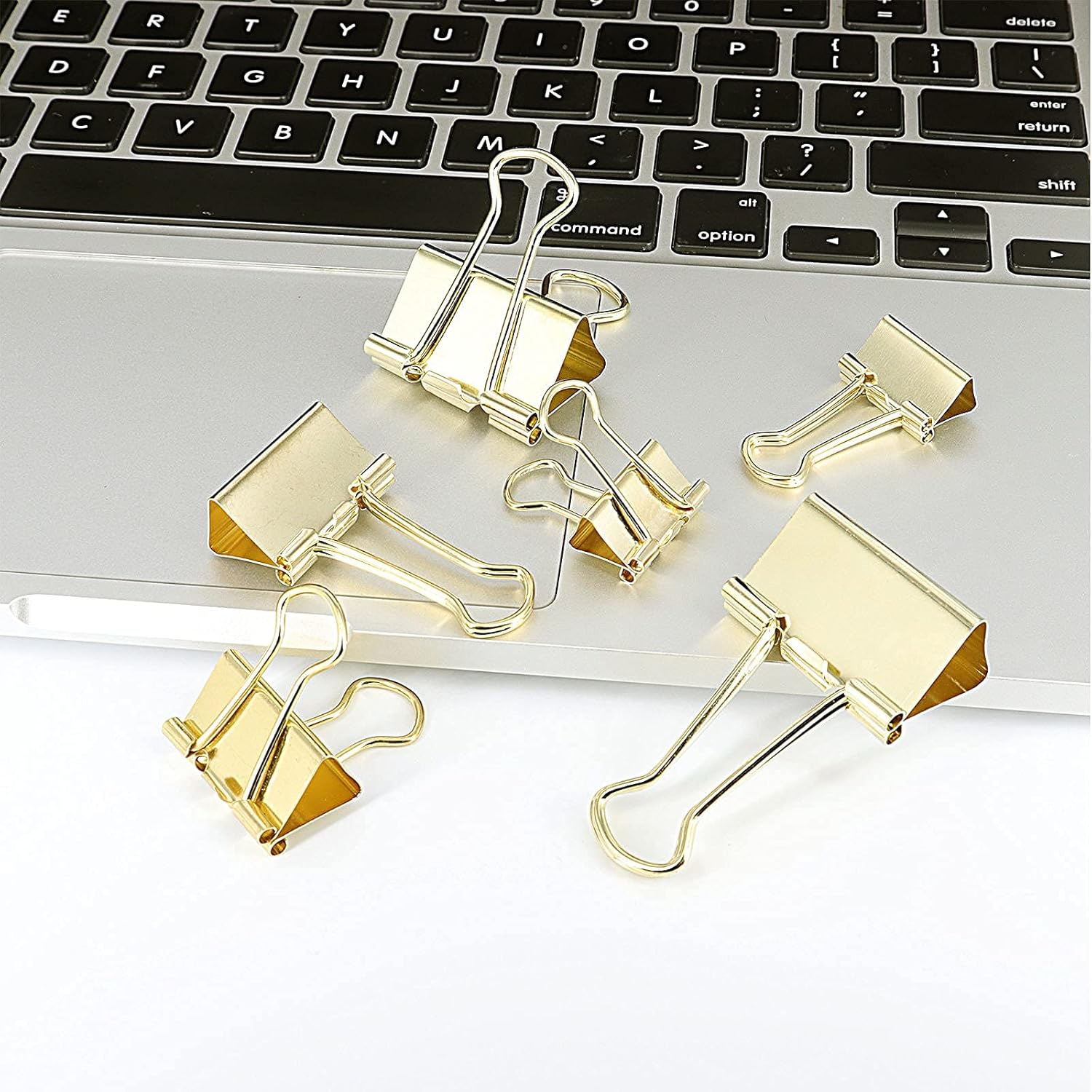 Rose Gold Binder Clips Paper Clamps, Assorted 3 Sizes Set ( Small, Medium, Large), Paperclips for Office and School : Office Products