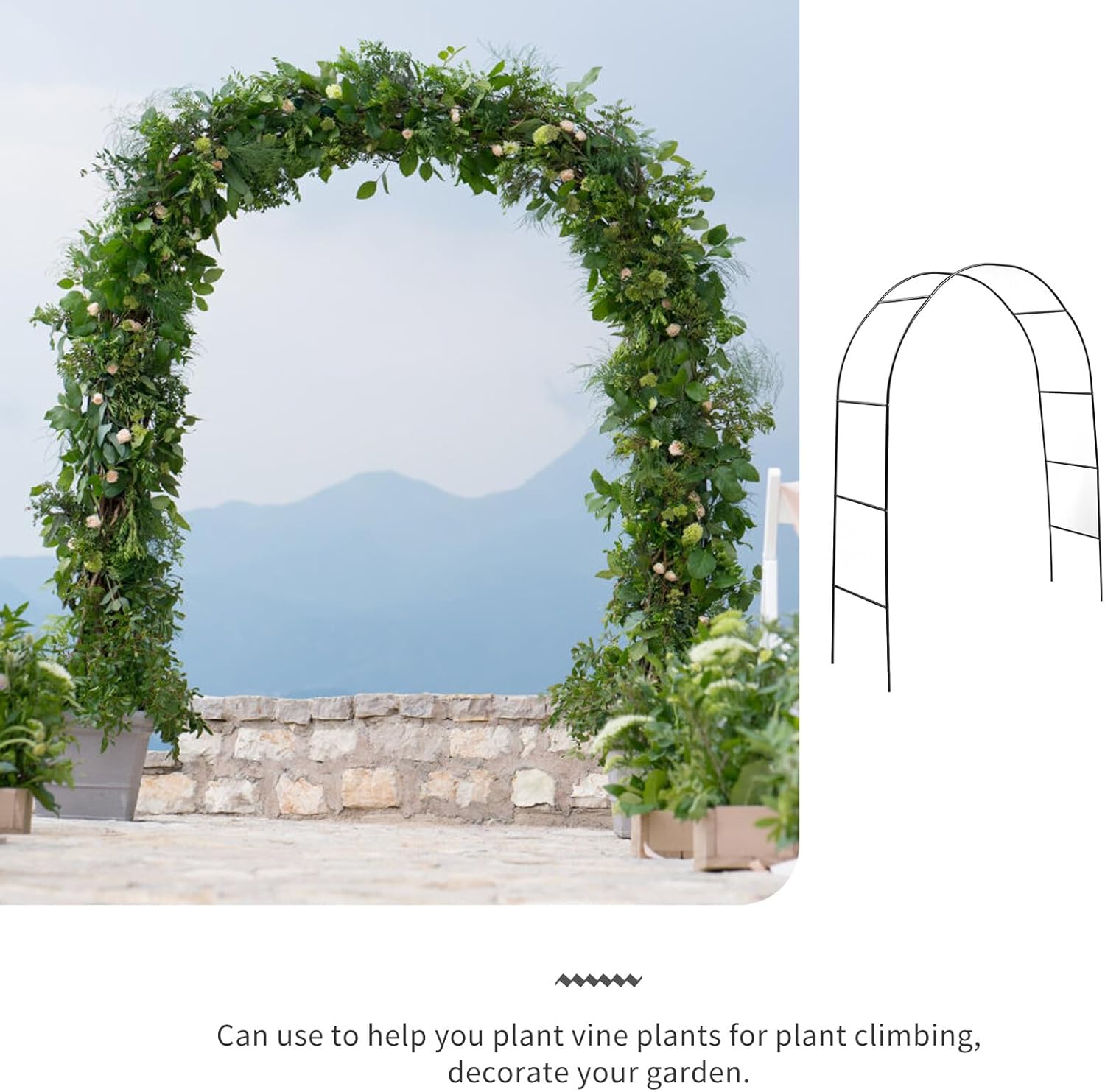 Metal Garden Pergola Arbor Climbing Plant Support 140x40x240cm Outdoor Wedding Arch for Ceremony and Garden Decoration