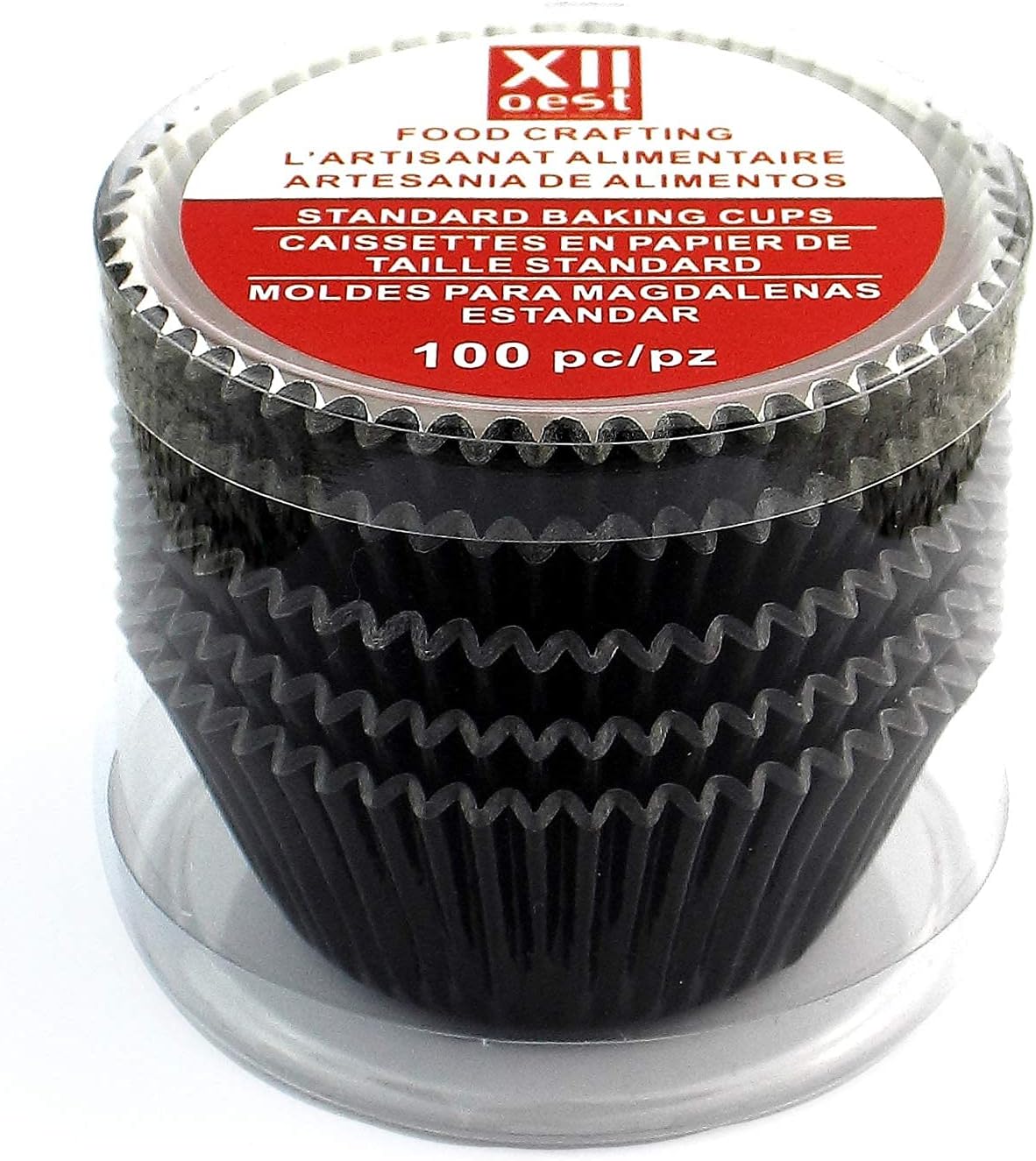 Foil Cupcake Liners, Baking Cups Standard Muffin Wrappers for Party, 100 Pack (Black)