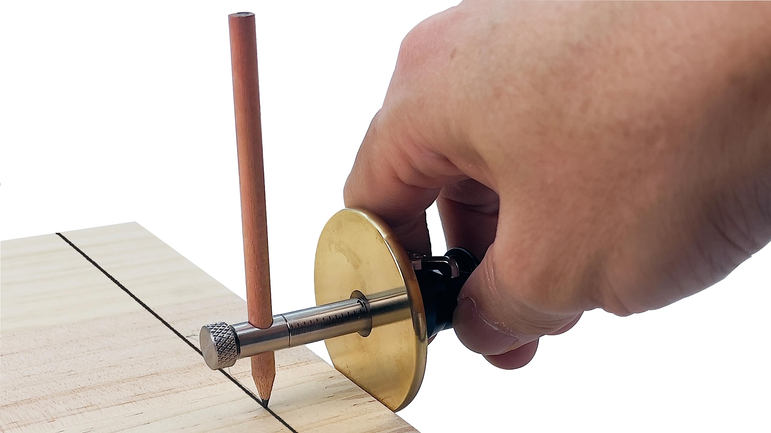 YOSELIN Dovetail Jig Radmarkierungslehre Werkzeug-Set, 1 Lagerradschneider für Weichholz, 1 verriegelter Radschneider für Hartholz, 1 Schraubendreher, 1 Holzbearbeitungsstift, Zoll & mm Maßstab