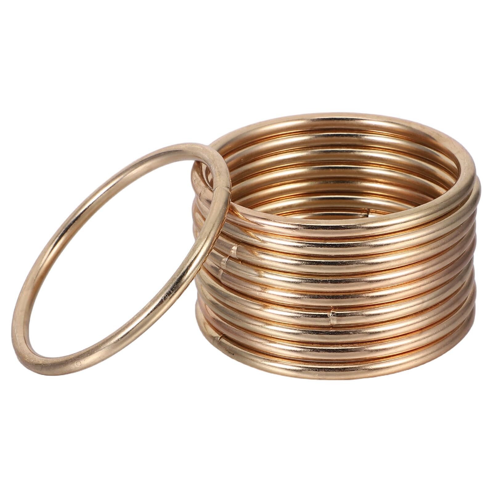 Anillos de alambre metálicos de 8 cm redondos y resistentes para tapices de pared, 10 unidades