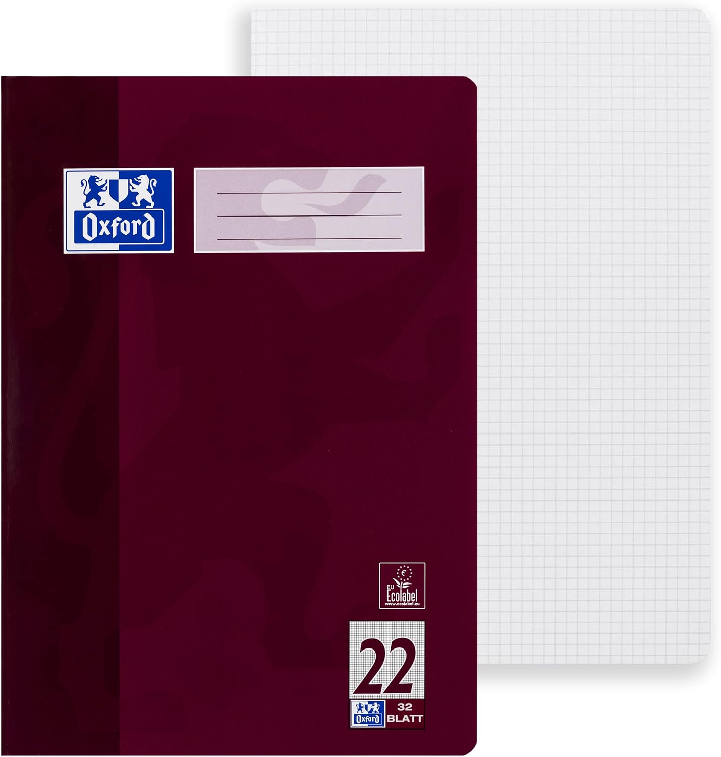 Oxford A4 School Exercise Book - 32 Pages 90 g/m² - Optic Paper Lines 22 - Squared Pack of 10 Pack of 10