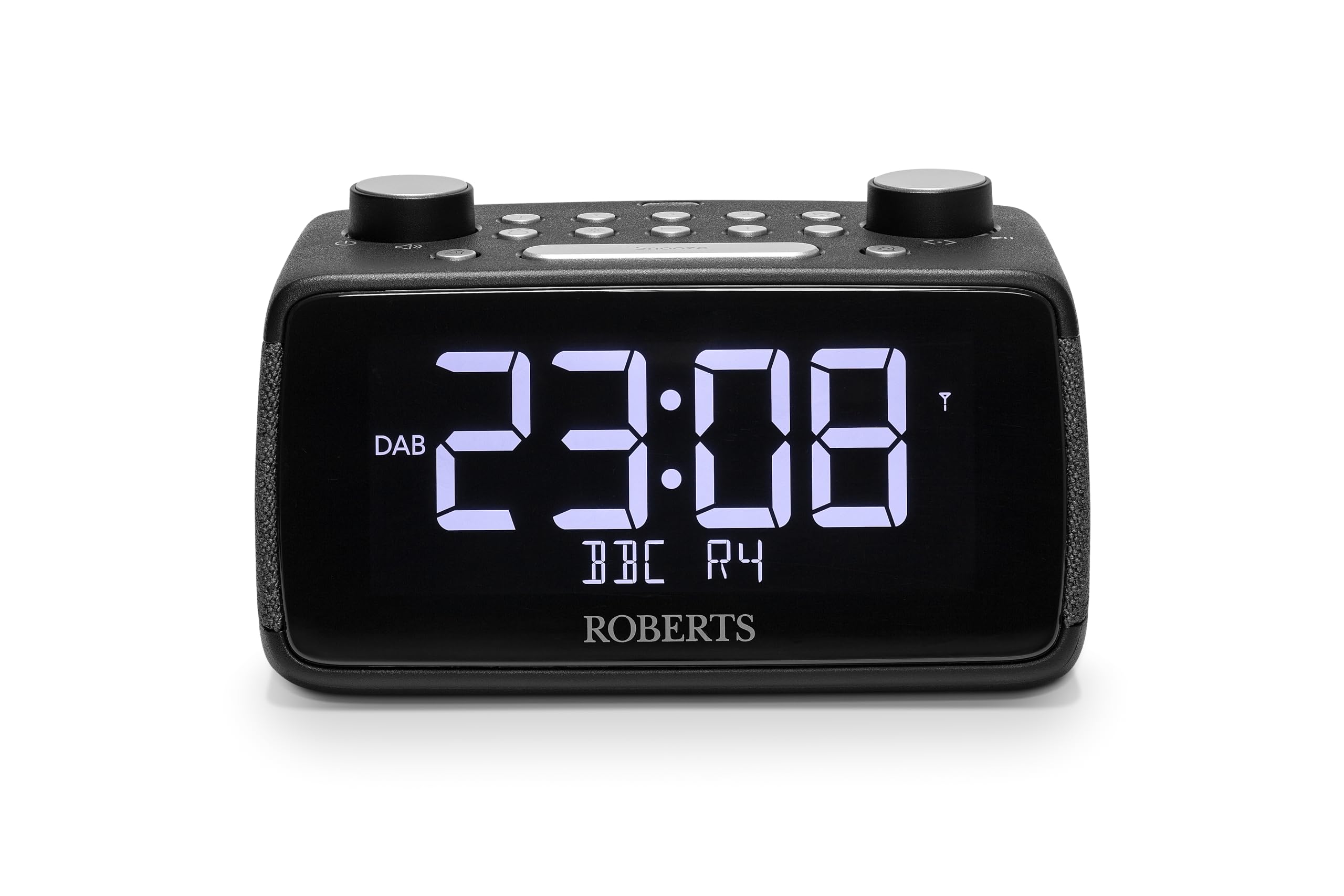 Roberts ORTUS4 FM/DAB/DAB+ Digital Radio with Bluetooth, Alarms and Over-Sized Display, Black