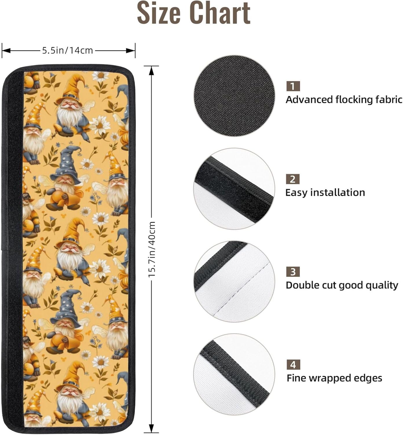 Funny Honeybee Gnomes Refrigerator Door Handle Covers Kitchen Appliances Gloves for Microwave Dishwasher Fridge Door Cloth Protector Covers