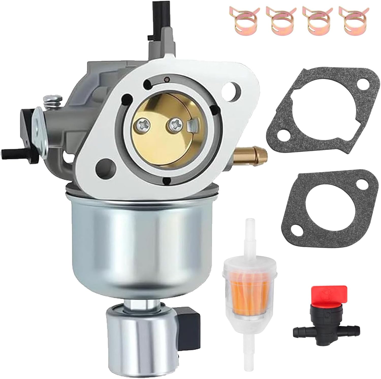 15004-0827 Carburetor with Gasket for Kaw-asaki FS600V 18.5 hp Vertical Engine Replace 15004-7053, 15004-0822, 15004-7060, 15004-0818, fits FR600V & FS600V & FH580V 19Hp