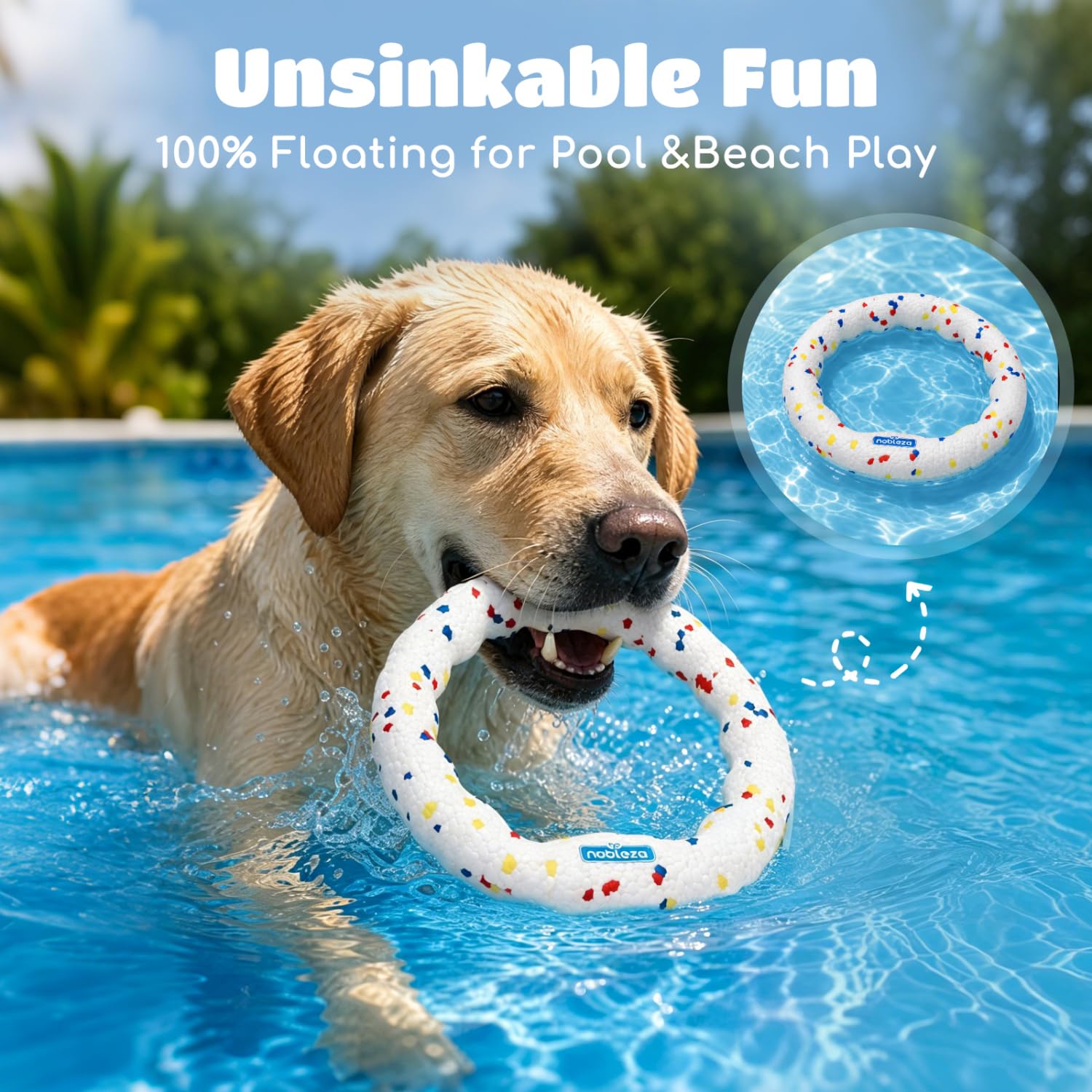 Nobleza Frisbee dla Psa 2-Pak (Φ23cm) | Ultralekki E-TPU Gryzak Szarpak | Trwały, Pływający Pies Zabawka do Wody i Czyszczenia Zębów