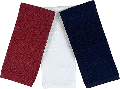 Miniatura 57 de Toallas de cocina verde salvia: 100% algodón paño de limpieza suave secado absorbente textura Terry Loop, juego de 3 multiusos para uso diario Negro