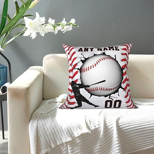 Miniatura 4 de Fundas de almohada personalizadas con nombres de béisbol, fundas de almohada personalizadas, fundas de almohada de tamaño estándar 12 x 12 pulgadas
