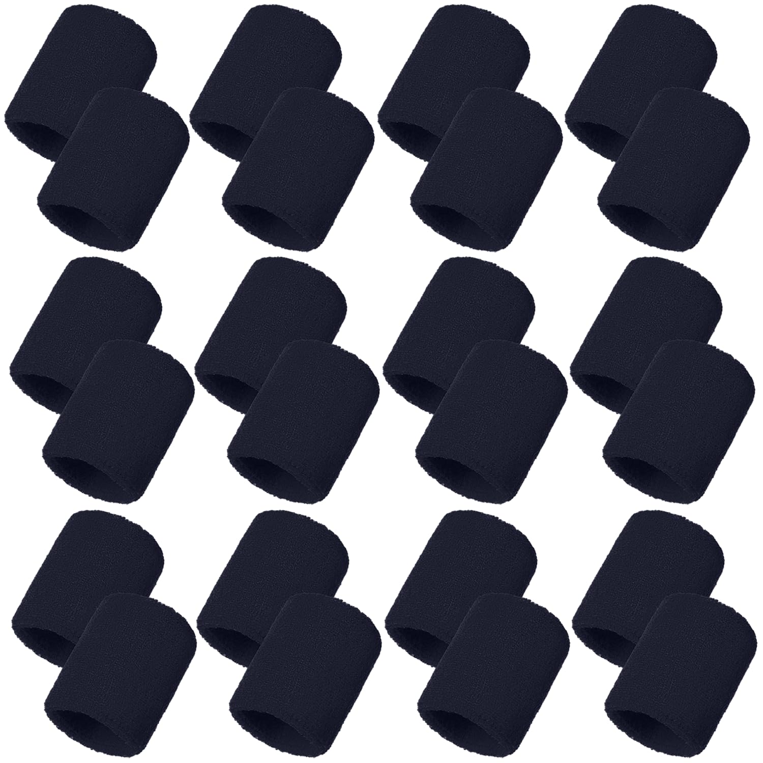 Mens Tenis Sweat Bands Wristbands - Unisex Adults Stretchable Padded Towelling Sports Wristbands Wrist Band For Gym (Navy, 12 Pack)