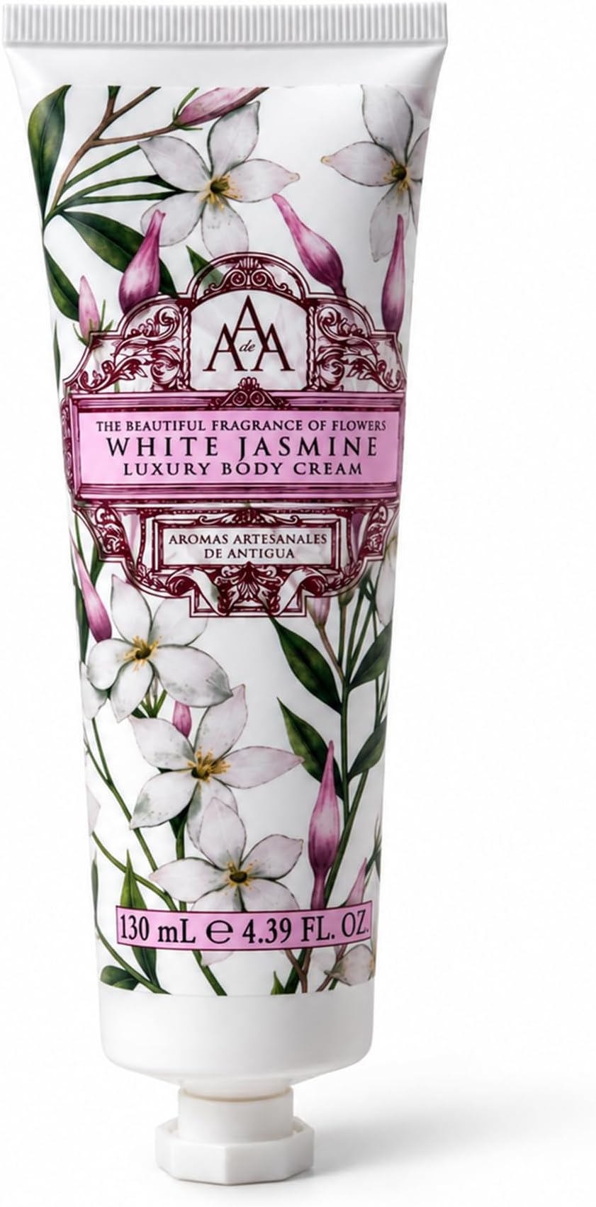 AAA DE AROMAS ARTESANALES DE ANTIGUA by Somerset European Made Shea Butter Body Cream, White Jasmine, 4.4 Fl Oz