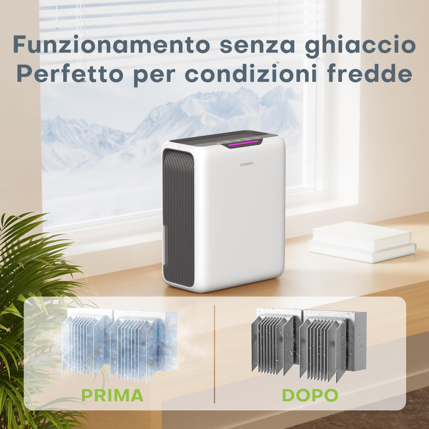 Deumidificatore CONOPU 3000ml - 1700ml/Giorno, Per Stanze Fino 30m², 3 Modalità, 33dB Silenzioso - Foto 3