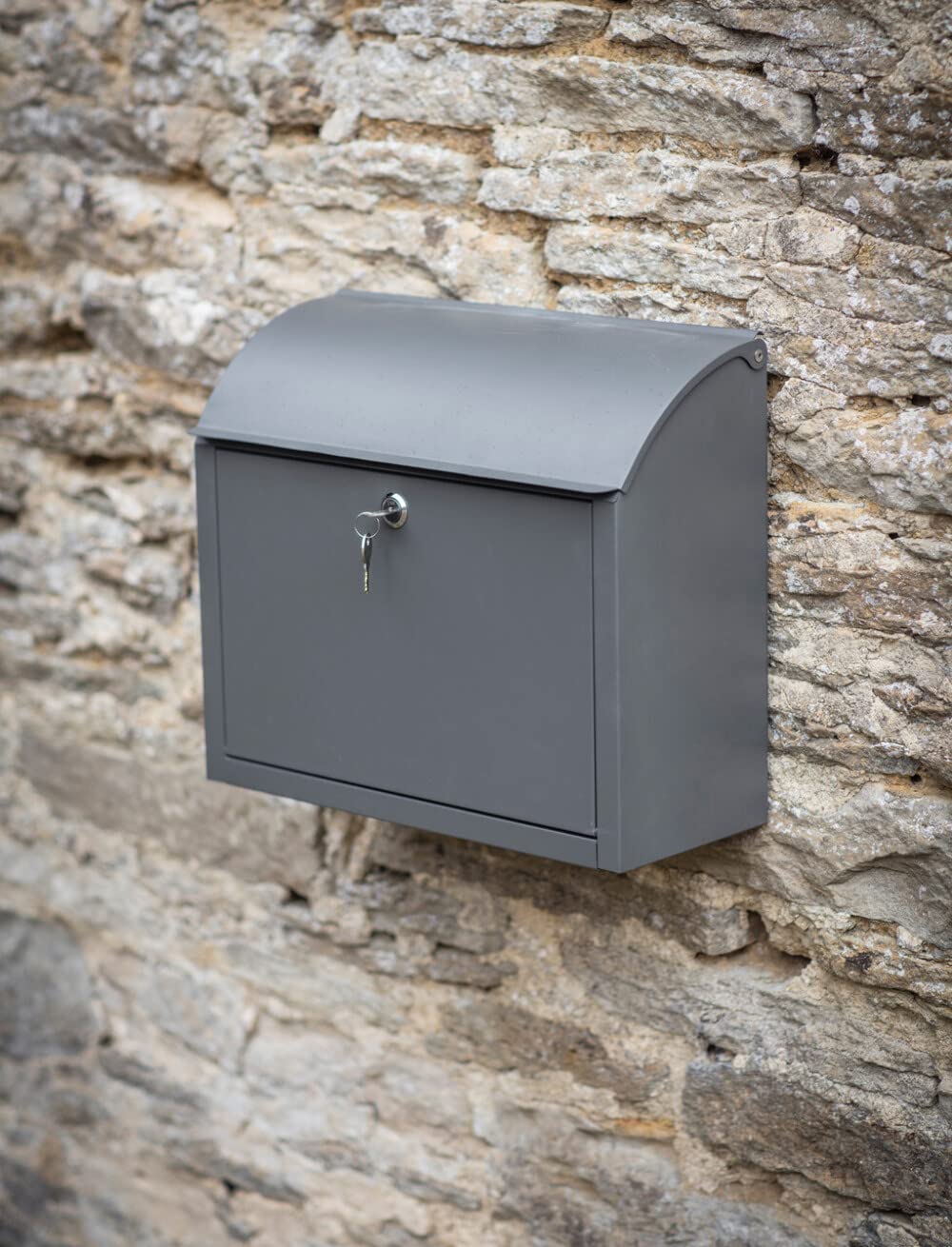 Garden Trading Charcoal Stowe Post Box By | Crafted In Powder Coated Steel | H33 X W38 X D16.7cm