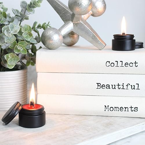 Miniatura 5 de Darware Tarros de bálsamo de vidrio de 05fl oz paquete de 24 negro tarros pequeños cosméticos de 12 oz con tapas de metal negro forradas